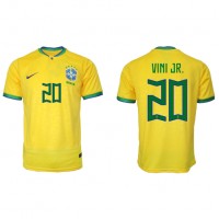 Fotballdrakt Herre Brasil Vinicius Junior #20 Hjemmedrakt VM 2022 Kortermet